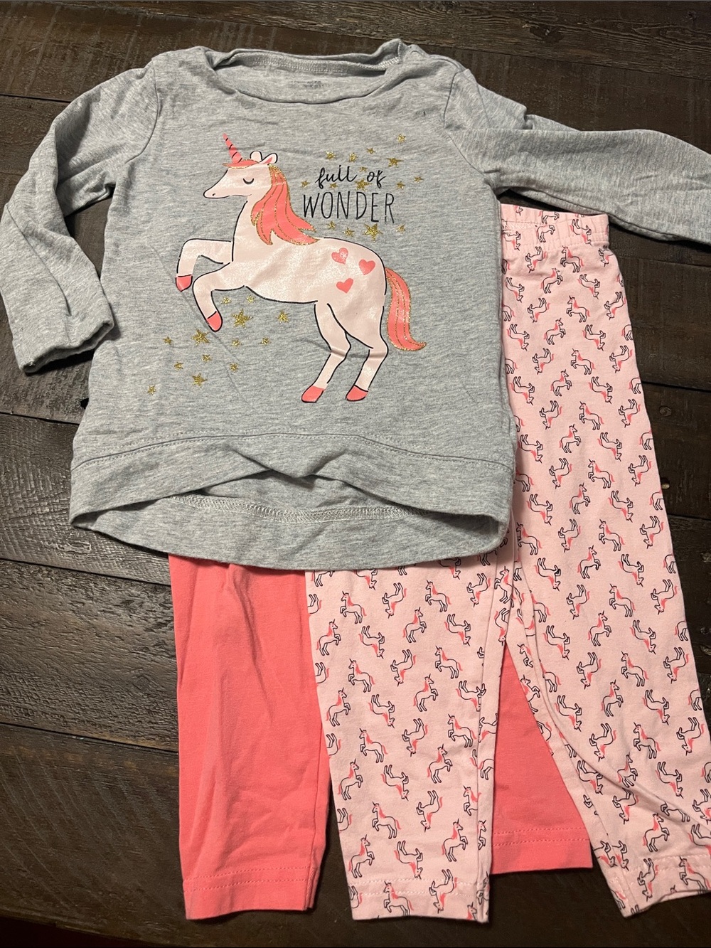 Toddler Grey & Pink Unicorn Pajama Set - Full of Wonder
